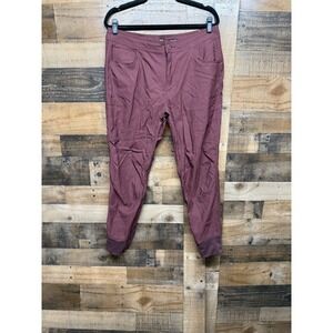 prAna Standard Fit Women Burgundy Cargo Jogger Pants Size 14 RG